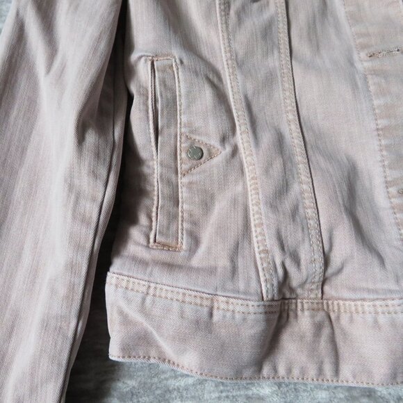 Liverpool Blush Temma Stretchy Blush Pink Denim Jean Jacket Womens Size S - Picture 8 of 12